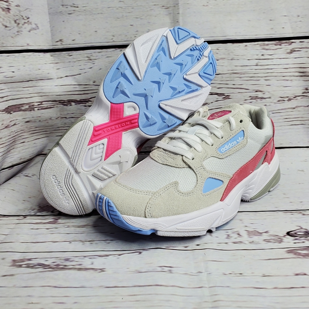 Adidas Women Falcon Running shoes white/pink Sz7.5